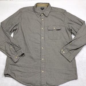 Vintage FILSON Flannel Shirt Men XL Cream Black Gingham Check Plaid GORP Outdoor